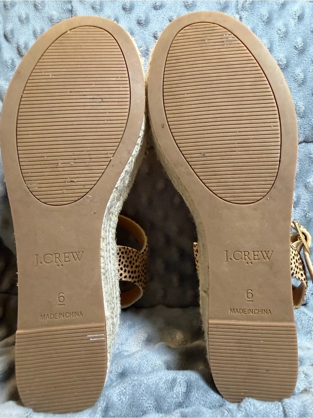 J. Crew Cheetah Print Calf Hair Ankle Strap Sandals
